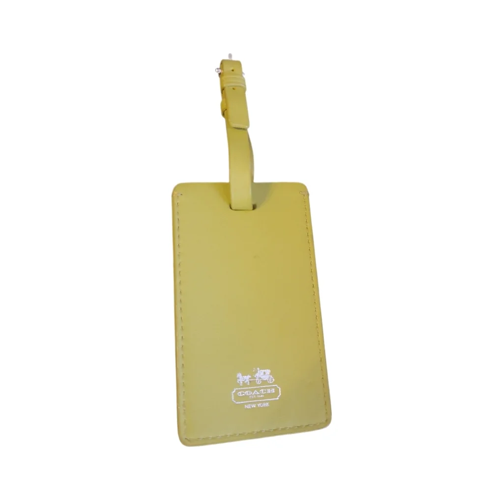 Coach Yellow/green Leather Luggage Tag
